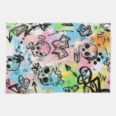 Colorful Urban Graffiti Pattern (6) キッチンタオル (横)