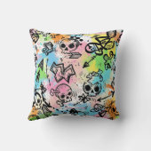 Colorful Urban Graffiti Pattern (6) クッション (裏面)