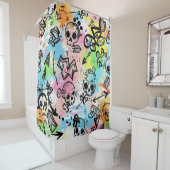 Colorful Urban Graffiti Pattern (6) シャワーカーテン (インサイチュ)
