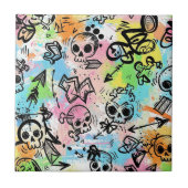 Colorful Urban Graffiti Pattern (6) タイル (正面)