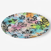 Colorful Urban Graffiti Pattern (6) ペーパープレート (アングル)