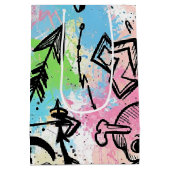 Colorful Urban Graffiti Pattern (6) ミディアムペーパーバッグ (裏面)