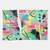 Colorful Urban Graffiti Pattern (7) キッチンタオル (横)
