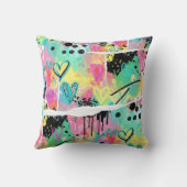 Colorful Urban Graffiti Pattern (7) クッション (裏面)