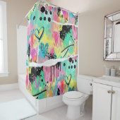 Colorful Urban Graffiti Pattern (7) シャワーカーテン (インサイチュ)