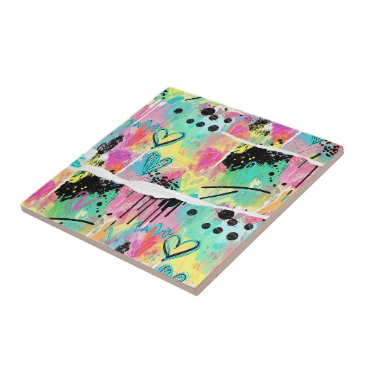 Colorful Urban Graffiti Pattern (7) タイル (側面)