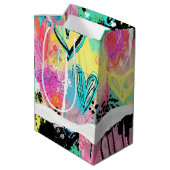 Colorful Urban Graffiti Pattern (7) ミディアムペーパーバッグ (裏面アングル)