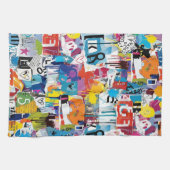 Colorful Urban Graffiti Pattern (8) キッチンタオル (横)