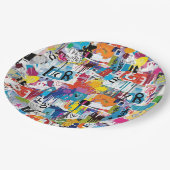 Colorful Urban Graffiti Pattern (8) ペーパープレート (アングル)