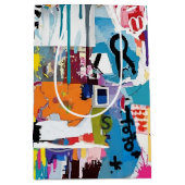 Colorful Urban Graffiti Pattern (8) ミディアムペーパーバッグ (正面)