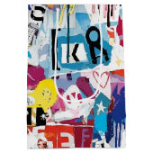 Colorful Urban Graffiti Pattern (8) ミディアムペーパーバッグ (裏面)