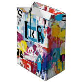 Colorful Urban Graffiti Pattern (8) ミディアムペーパーバッグ (裏面アングル)
