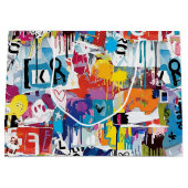 Colorful Urban Graffiti Pattern (8) ラージペーパーバッグ (正面)