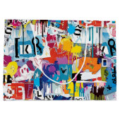 Colorful Urban Graffiti Pattern (8) ラージペーパーバッグ (裏面)