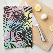 Colorful Urban Graffiti Pattern (9) キッチンタオル (四つ折り)