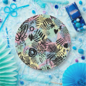 Colorful Urban Graffiti Pattern (9) ペーパープレート (パーティー)