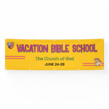 Colorful Vacation Bible School Church Banner
