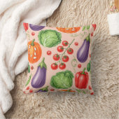 Colorful Vegetable Pattern Illustration クッション (ブランケット)
