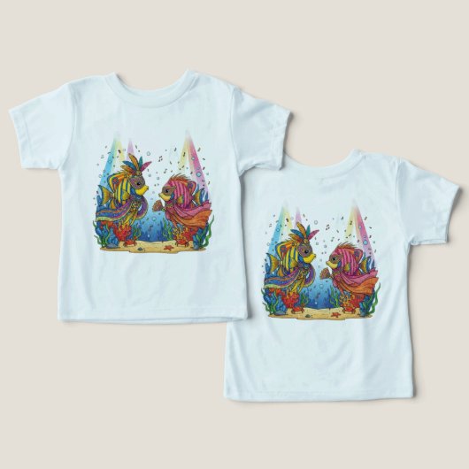 Colorful Venetian Masquerade Fish Ocean Party Shir (デザイン正面&裏面)