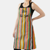 Colorful Vertical Retro Stripes  エプロン (インサイチュ)