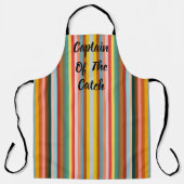Colorful Vertical Retro Stripes エプロン (正面)