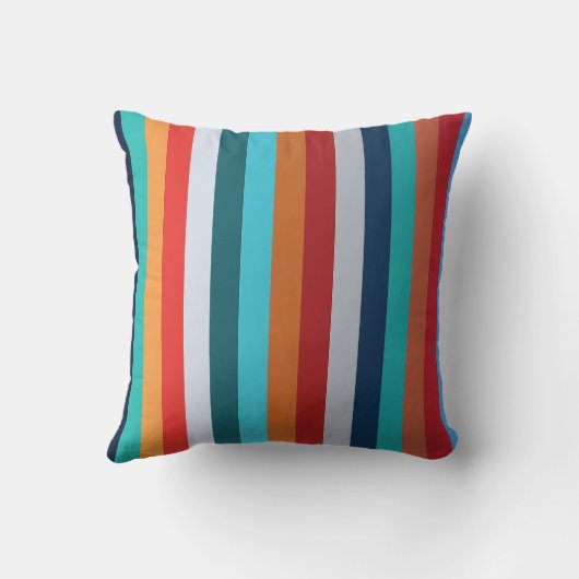 Colorful Vertical Retro Stripes クッション (裏面)
