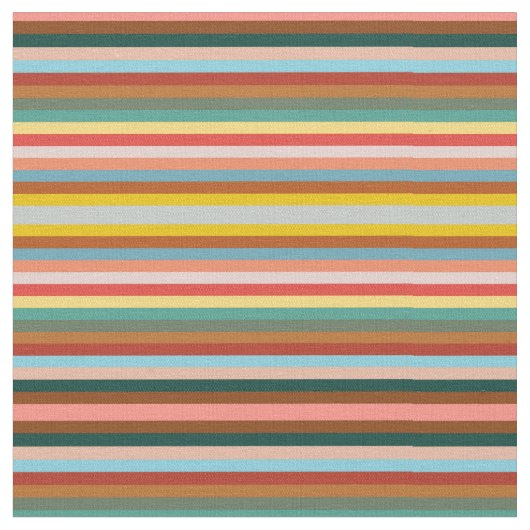 Colorful Vertical Retro Stripes ファブリック (クローズアップ)