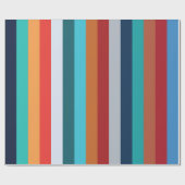 Colorful Vertical Retro Stripes ラッピングペーパー (フラット)