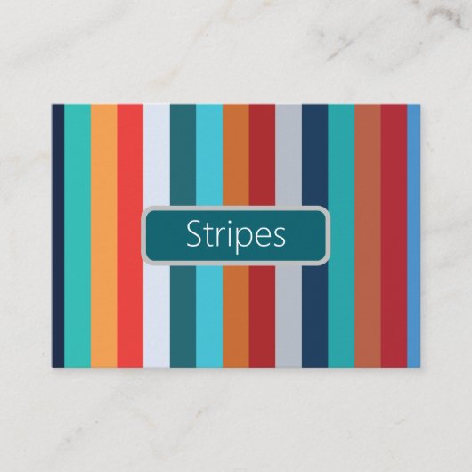 Colorful Vertical Retro Stripes 名刺 (正面)