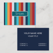 Colorful Vertical Retro Stripes 名刺 (正面/裏面)