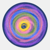 Colorful vibrant centering Circles Watercolor -  ラウンドシール (正面)