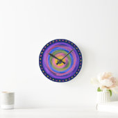 Colorful vibrant centering Circles Watercolor -  ラウンド壁時計 (ホーム)