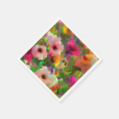 colorful vibrant floral flower watercolor pattern スタンダードカクテルナプキン (角)