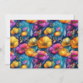 Colorful Vibrant Poppy Flower 21st Photo Birthday 招待状 (裏面)