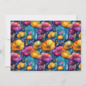 Colorful Vibrant Poppy Flower 90th Birthday Photo 招待状 (裏面)