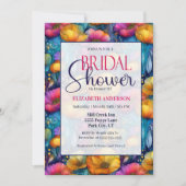 Colorful Vibrant Poppy Flower Bridal Shower 招待状 (正面)