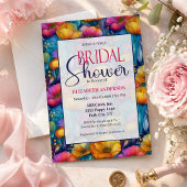 Colorful Vibrant Poppy Flower Bridal Shower 招待状