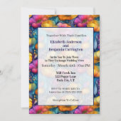 Colorful Vibrant Poppy Flower Wedding 招待状 (正面)