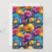 Colorful Vibrant Poppy Flower Wedding 招待状 (裏面)