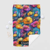 Colorful Vibrant Poppy Personalized ゴルフタオル (インサイチュ)