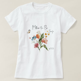 Colorful Vintage Florals, Mother-to-Be Baby Shower Tシャツ