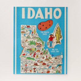 Colorful Vintage Idaho Map 16x20 Puzzle ジグソーパズル