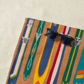 Colorful Vintage Skis Personalized ビーチタオル (インサイチュ)