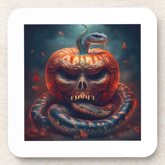 Colorful Viper Entwined With Evil Pumpkin コースター (正面)