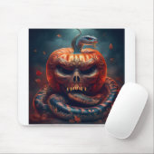 Colorful Viper Entwined With Evil Pumpkin マウスパッド (マウス)