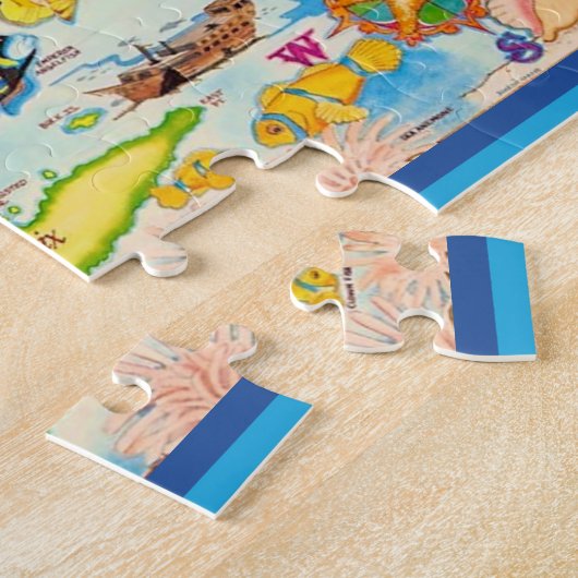 Colorful Virgin Islands Map 8x10 ジグソーパズル (側面)