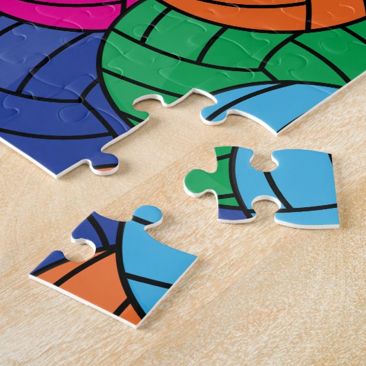 Colorful Volleyball Collage ジグソーパズル (側面)