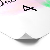 Colorful watercolor abstract add name text ポスター (角)