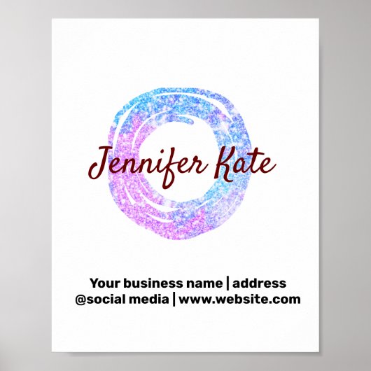 Colorful watercolor abstract add name text ポスター (正面)
