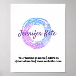 Colorful watercolor abstract add name text ポスター